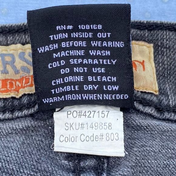 RSQ London Jeans 33 X 32 Skinny Faded Black Denim - Picture 6 of 7